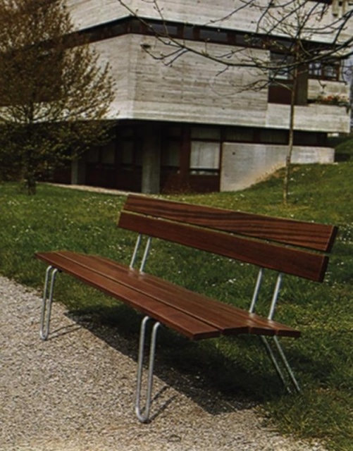 euroform w - street furniture - robust stackable bench made of high quality wood for urban spaces - minimalist wooden seating for outdoors - high quality designer street furniture - classic wooden bench