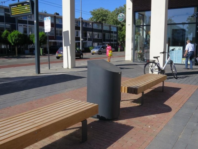 euroform w - street furniture - robust litter bin made of high-quality steel for urban open spaces - Eddy litter bin for public spaces
