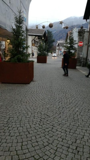 euroform w - street furniture - large metal planter on village square - huge planter with flowers and tree in urban space - Corten steel planter