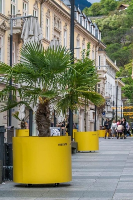 euroform w - Street furniture - customized metal planter in Merano - colorful big planter for cities - big planter for public space - customized street furniture