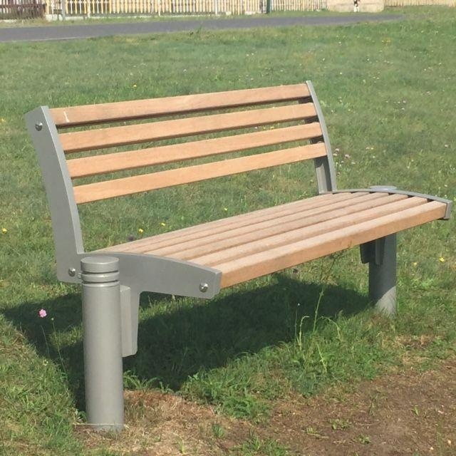 euroform w - street furniture - robust bench made of high-quality wood for urban spaces - minimalist wooden seating for outdoors - high-quality designer street furniture - Fritz hardwood park bench