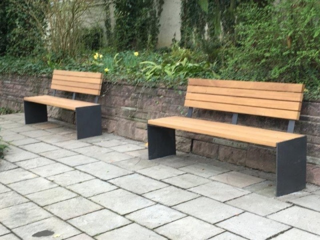 euroform w - street furniture - robust bench made of high-quality wood for urban spaces - minimalist wooden seater for outdoors - high-quality designer street furniture - Aron park bench made of hardwood