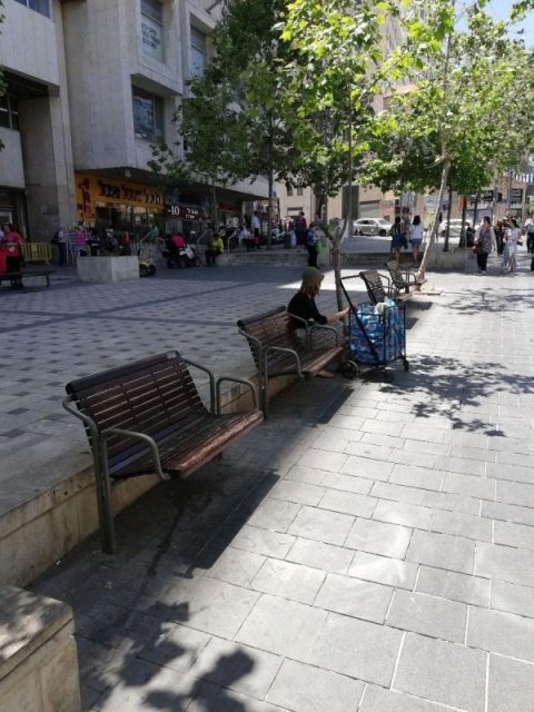 euroform w - street furniture - robust bench made of high quality wood for urban spaces - minimalist wooden seating for outdoors - high quality designer street furniture - Contour hardwood bench for seniors