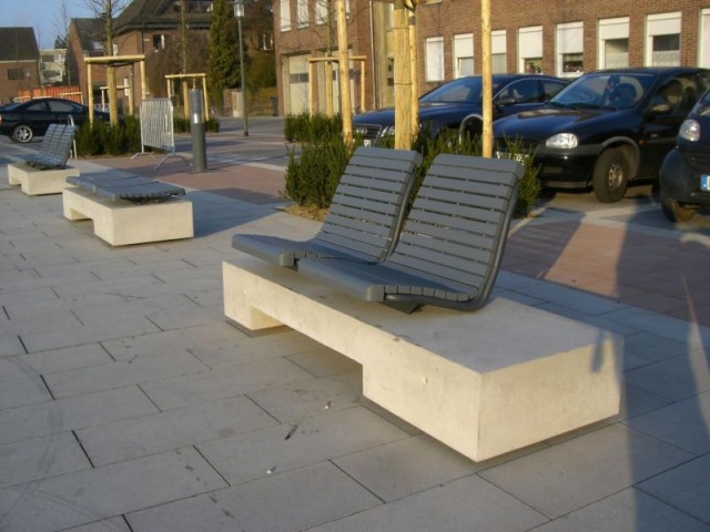 euroform w - street furniture - robust bench made of high-quality wood for urban spaces - minimalist wooden seater for outdoors - high-quality designer street furniture - modular bench tops for urban space