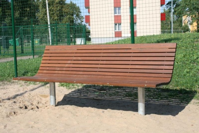 euroform w - street furniture - robust bench made of high-quality wood for urban spaces - minimalist wooden seater for outdoors - high-quality designer street furniture - wooden senior bench 