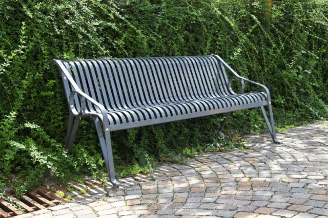 euroform w - street furniture - robust bench made of high-quality metal for urban spaces - minimalist metal seater for outdoors - high-quality designer street furniture