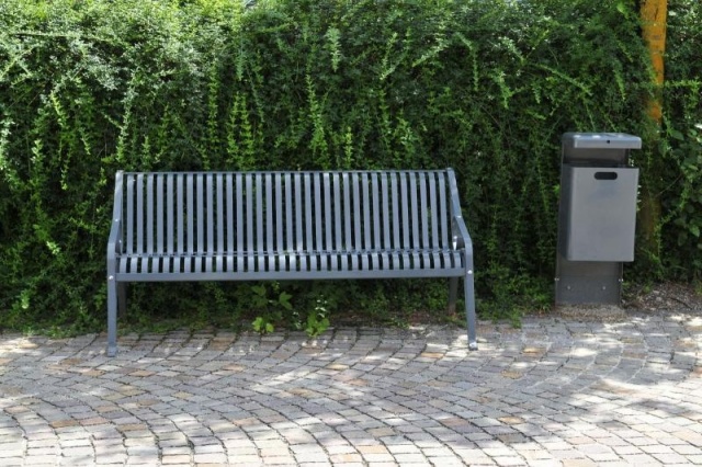 euroform w - street furniture - robust bench made of high-quality metal for urban spaces - minimalist metal seater for outdoors - high-quality designer street furniture