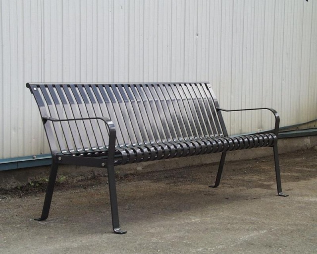 euroform w - street furniture - robust bench made of high-quality metal for urban spaces - minimalist metal seater for outdoors - high-quality designer street furniture