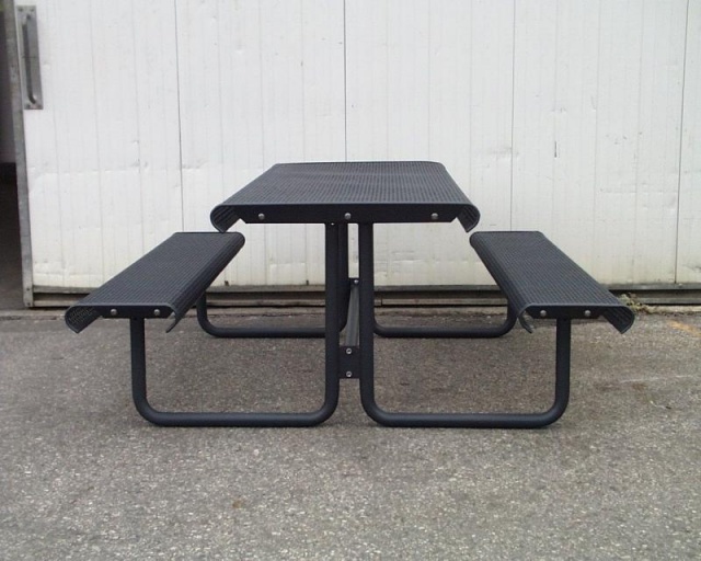 euroform w - street furniture - bench and table made of metal for urban space - high quality picnic set with bench and table made of sturdy metal for park, restaurants, schoolyards - Pluto picnic table for outdoors