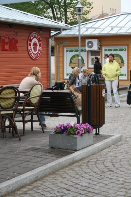 euroform w - street furniture - robust minimalist litter bin made of high quality steel and hardwood for urban space - Contour Litter Bin in City Centre 