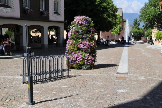 euroform w - Stadtmobiliar - minimalistischer Fahrradständer aus Metall ADFC geprüft - Elegance 180 doppelseitiger Fahrradparker aus hochwertigem Metall