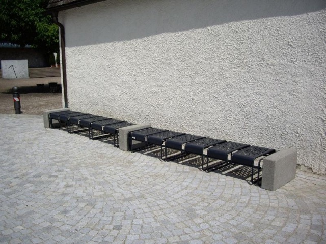 euroform w - street furniture - sturdy metal an concrete bike rack - Basic 196L bike storage