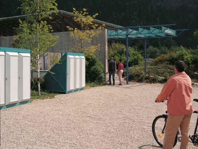 euroform w - street furniture - bike box with charging station and lock - bike storage with locking system for bike sharing - bike box for bikes, scooters, prams - Silhouette bike shelter for train stations