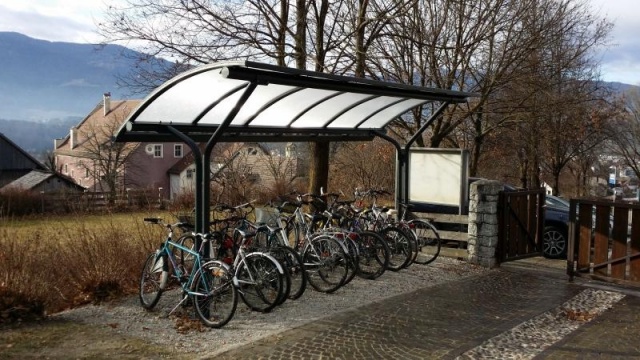 euroform w - urban furniture - metal steel shelter for busstop, bikes, public places - shades for bikes, seating areas - Vela