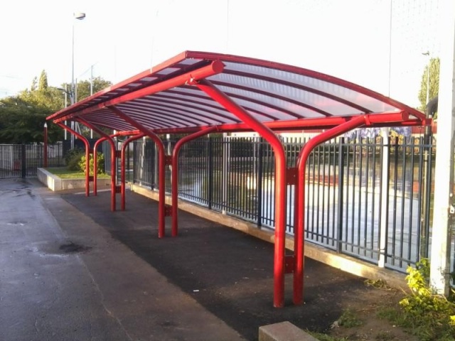 euroform w - urban furniture - metal steel shelter for busstop, bikes, public places - shades for bikes, seating areas - Vela