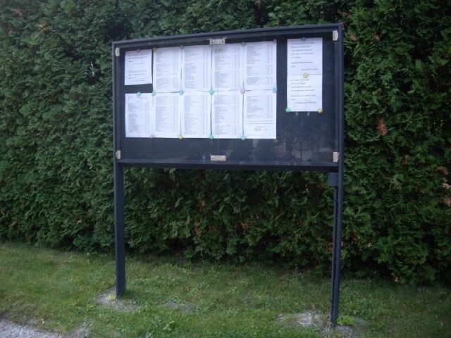 euroform w - urban furniture - display board in historic centre in Asolo Italy - notice boards for public places - Lineabacheca