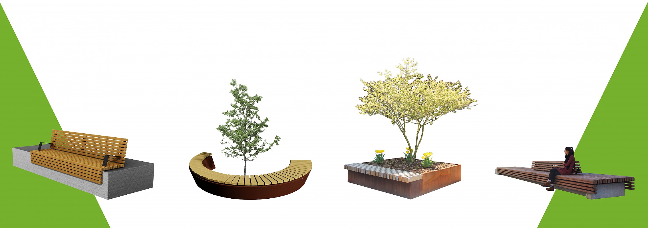 euroform w - arredo urbano - panchina legno - panchina circolare - fioriera