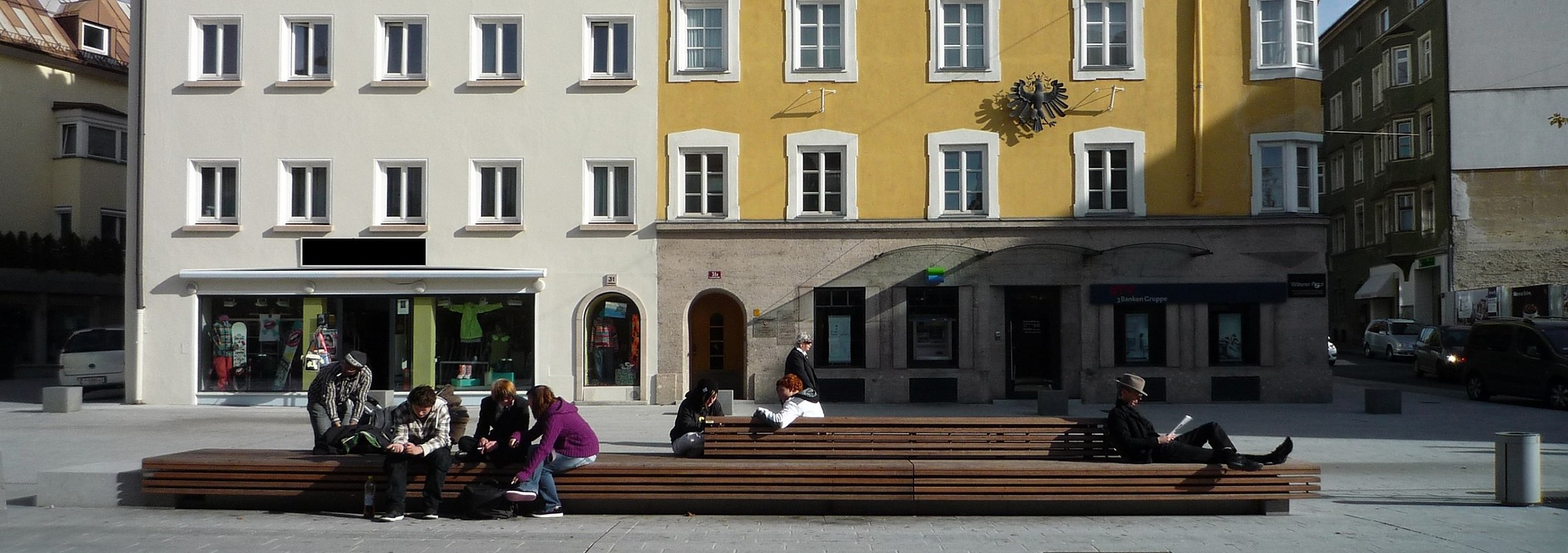 euroform w - arredo urbano - panchine legno - sedute - isola di seduta