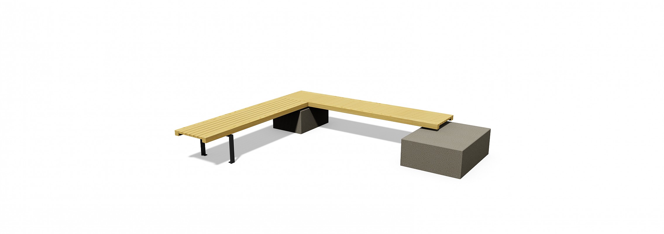 euroform w - urban furniture - park bench wood - Linea 381- seating