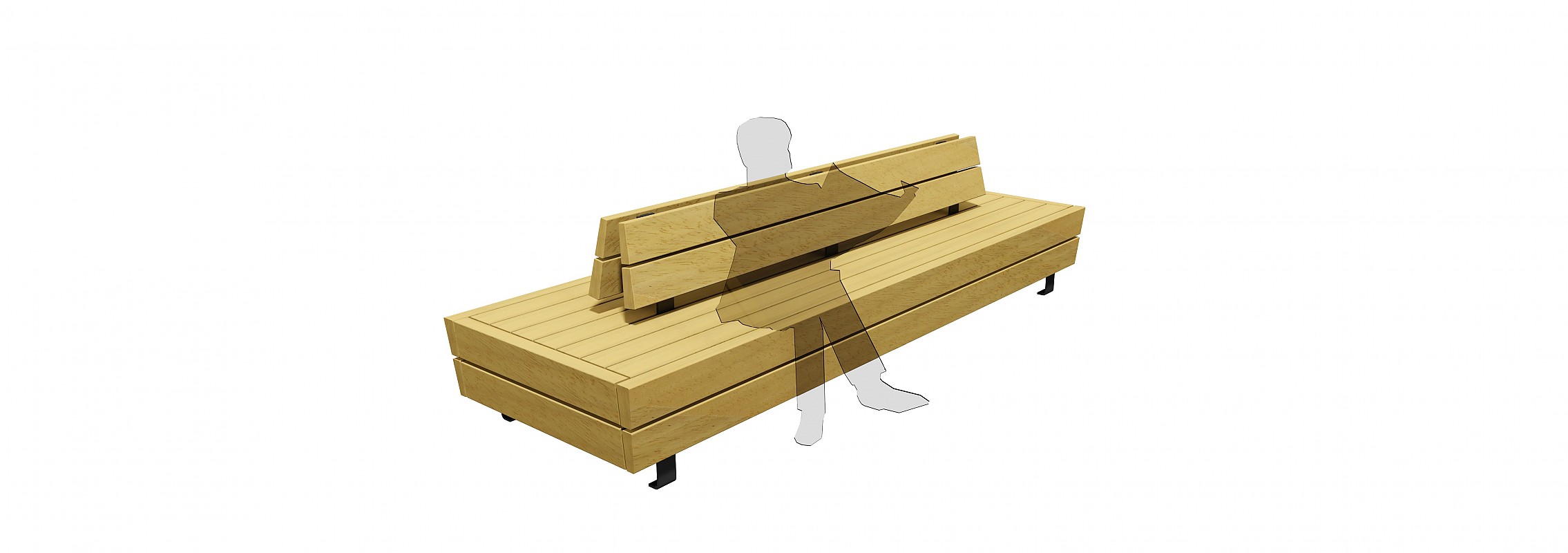 euroform w - Stadtmobiliar - lounger - Sitzbank Holz - modulare Bank - Isola