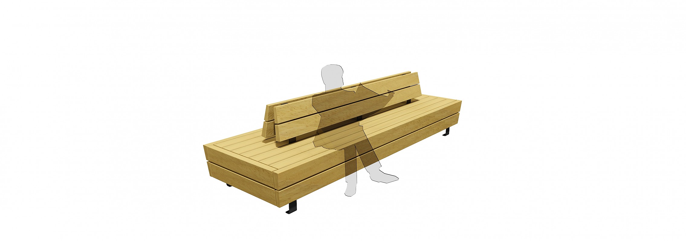 euroform w - urban furniture - park bench wood - seating - modular bench - Isola