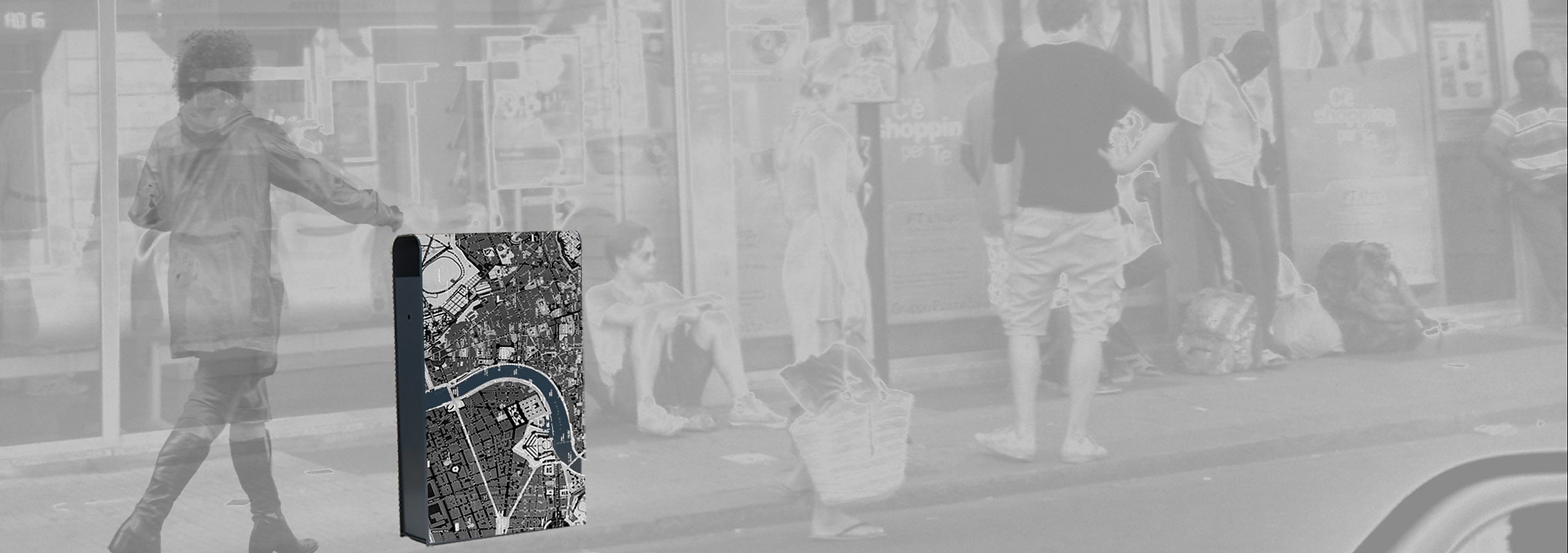 euroform w - arredo urbano - cestini portarifiuti - contenitori - Band - cestini pubblicità