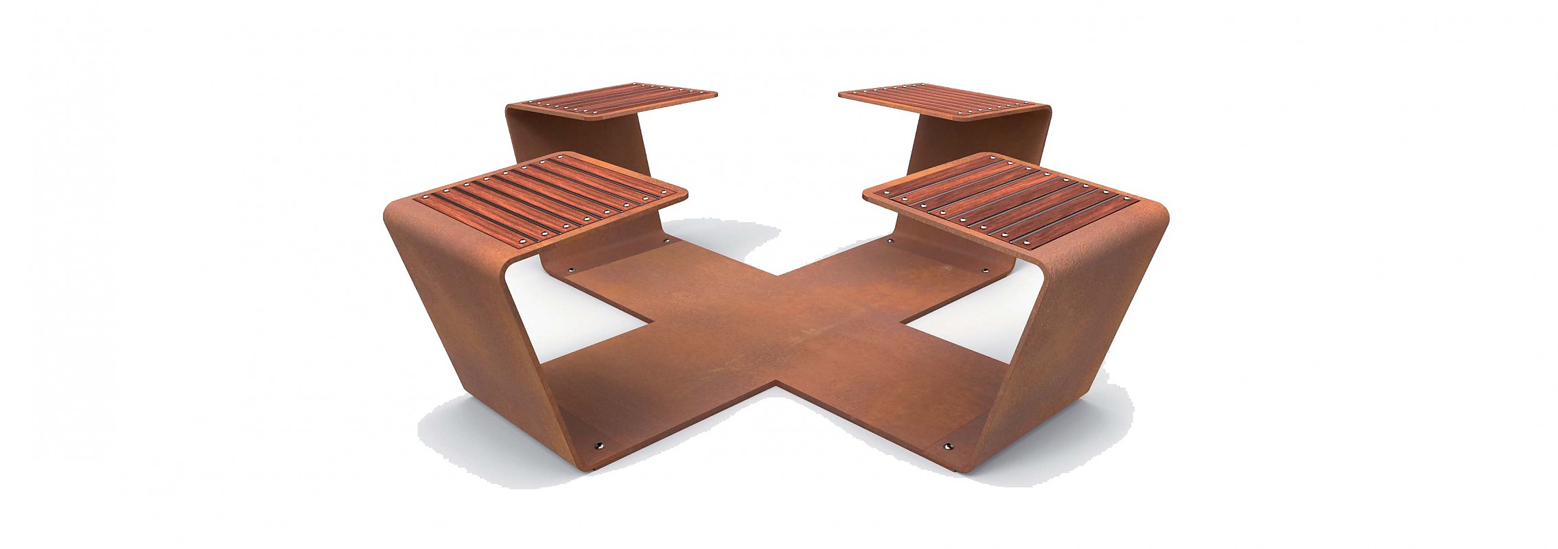 euroform w - Stadtmobiliar - Sitzbank Metall - Clip - Hocker