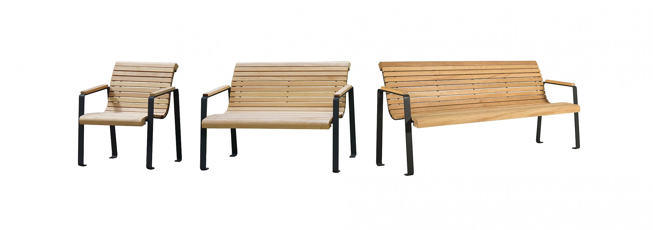 euroform w - urban furniture - park bench wood - seating - Comfort