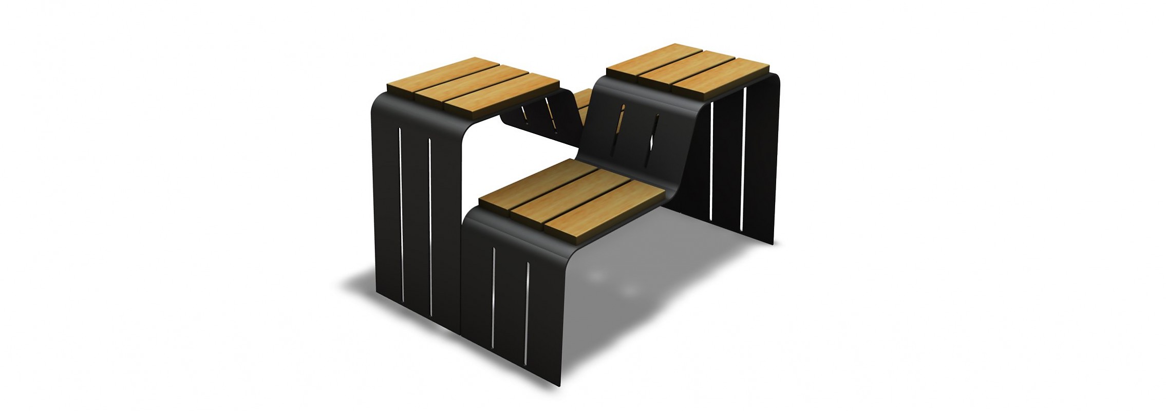 euroform w - Stadtmobiliar - Sitzbank Holz - Cryou - Hocker