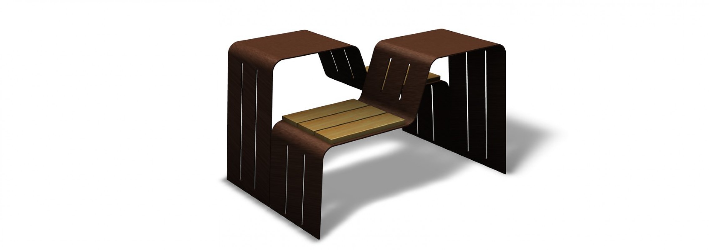 euroform w - Stadtmobiliar - Sitzbank Holz - Cryou - Hocker