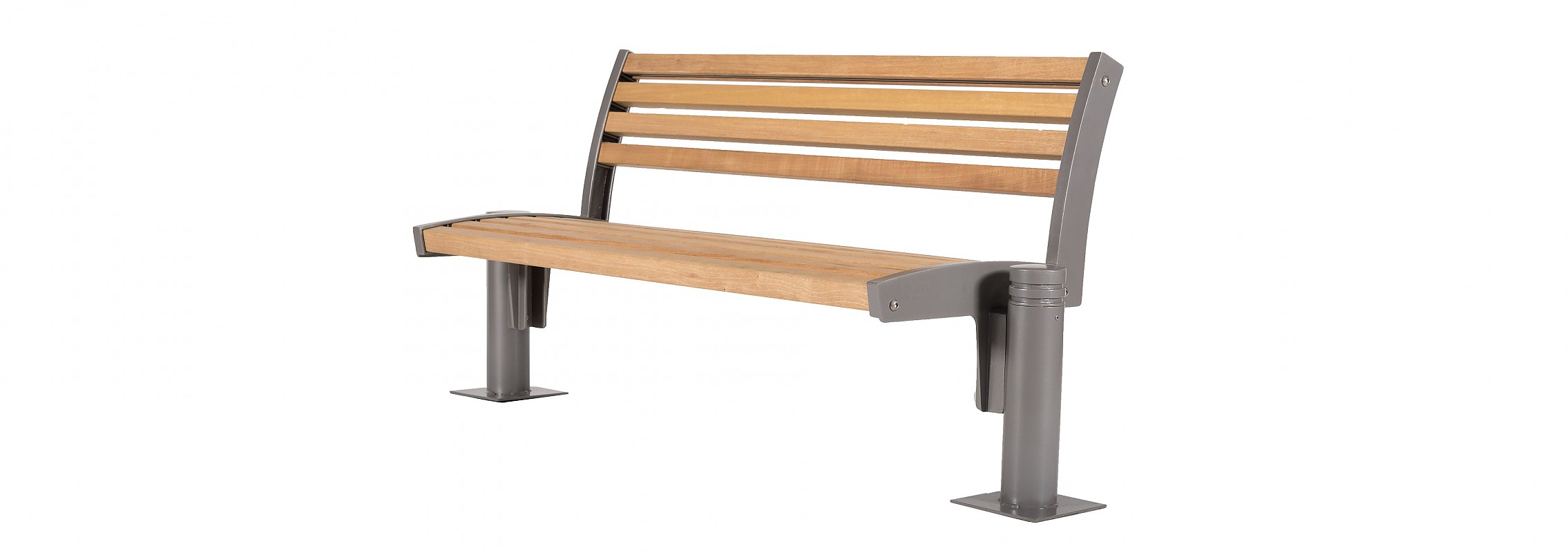 euroform w - urban furniture - park bench wood - seating - Fritz