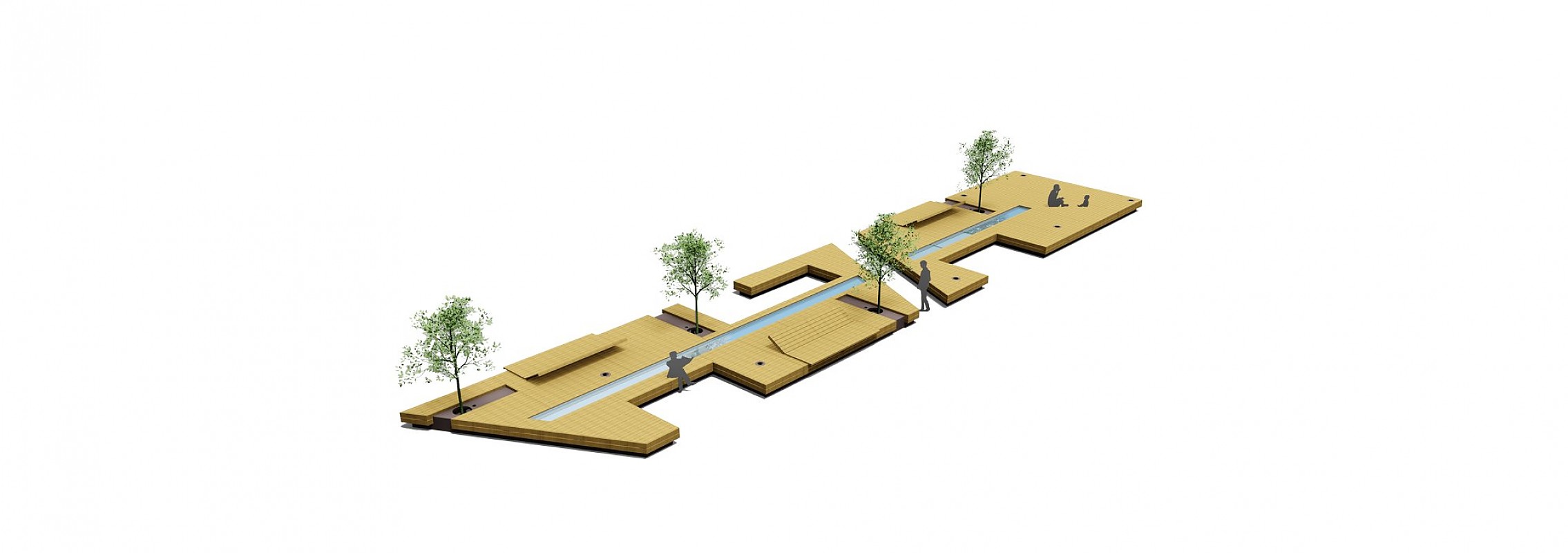 euroform w - Stadtmobiliar - Sitzbank Holz - lounger - modulare Bank - Isola