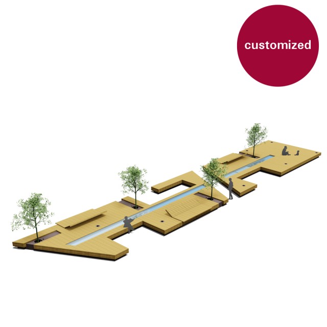 Orange seating island