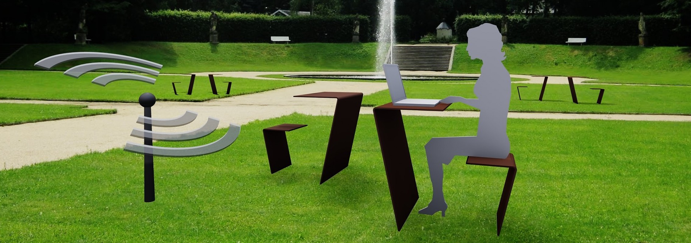 euroform w - arredo urbano - tavolo picnic - Info Point - seduta metallo