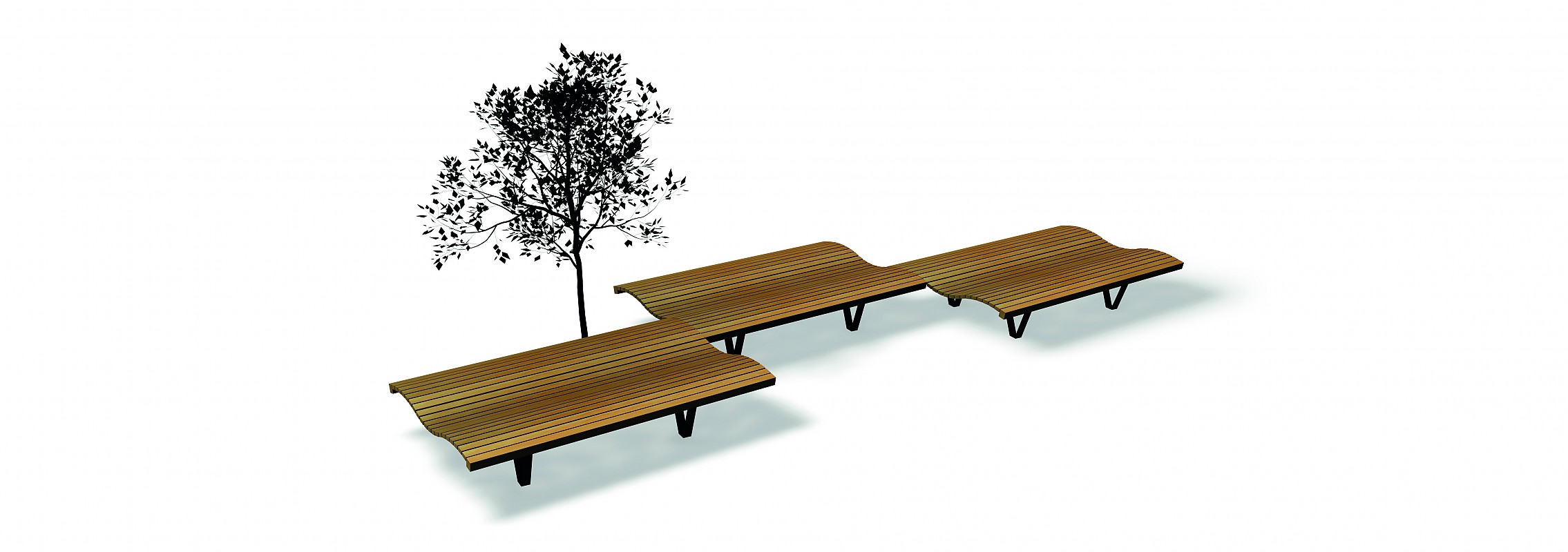 euroform w - Stadtmobiliar - Sitzbank Holz - Linea Onda - Liege