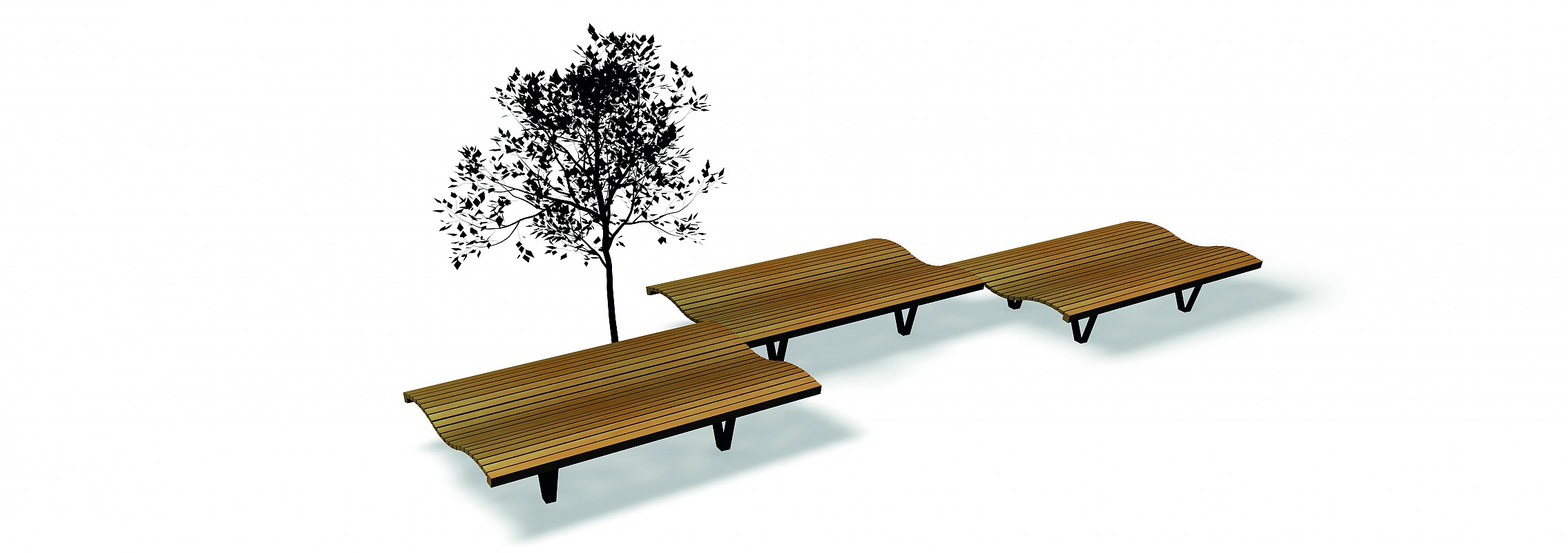 euroform w - arredo urbano - sdraio - chaise lounge - Linea Onda - panchina legno