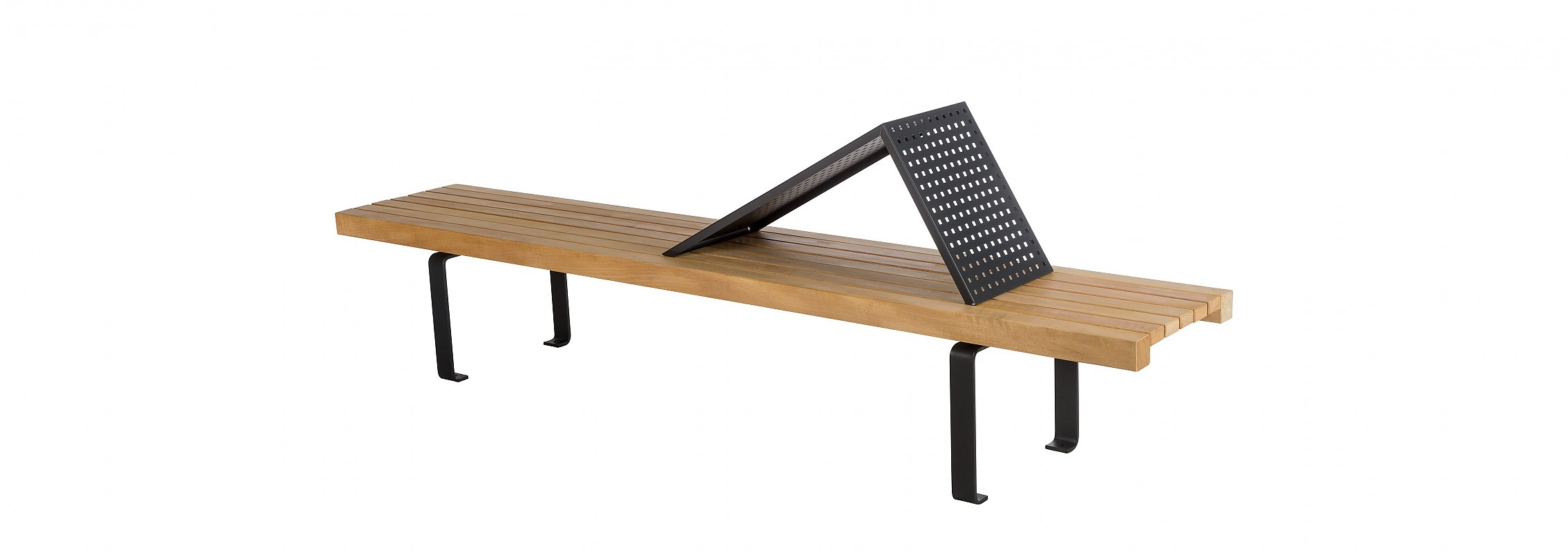 euroform w - urban furniture - chaise lounge - lounger - Linea 395 light - park bench wood metal