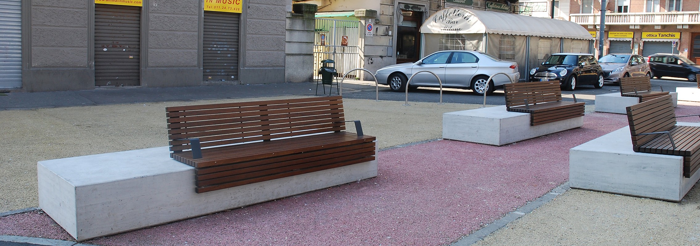 euroform w - Stadtmobiliar - Sitzbank Holz - Bankauflage - custommade