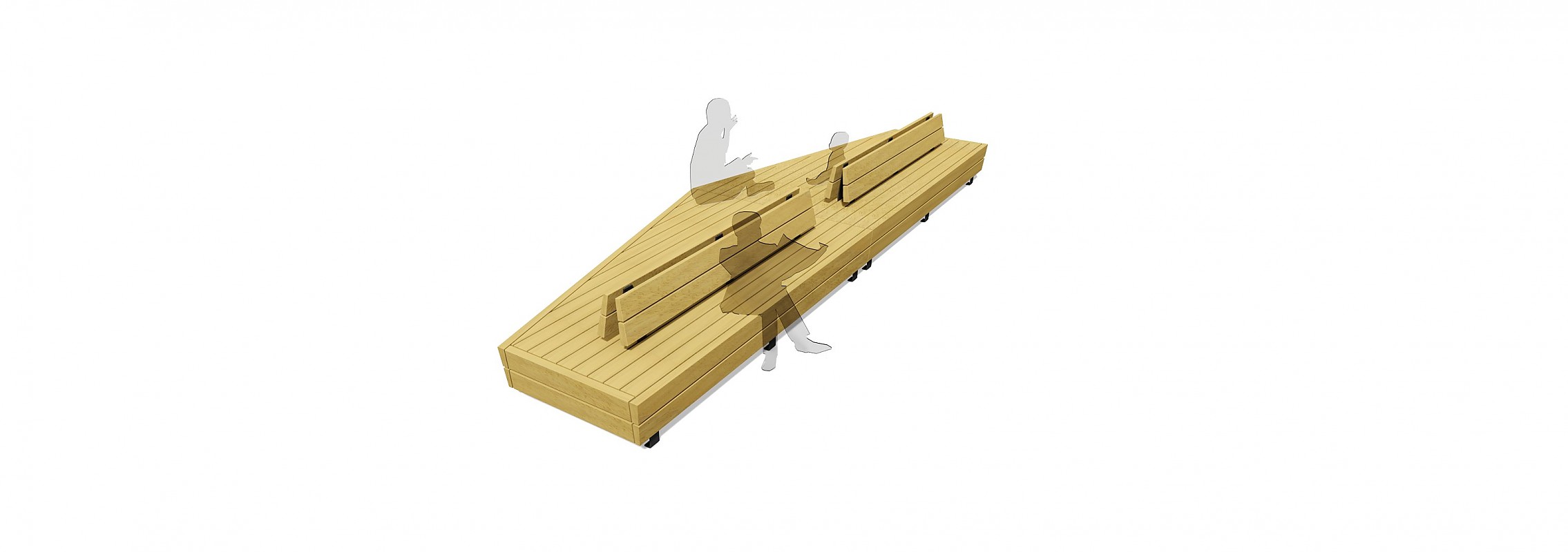 euroform w - Stadtmobiliar - Sitzbank Holz - lounger - modulare Bank - Isola
