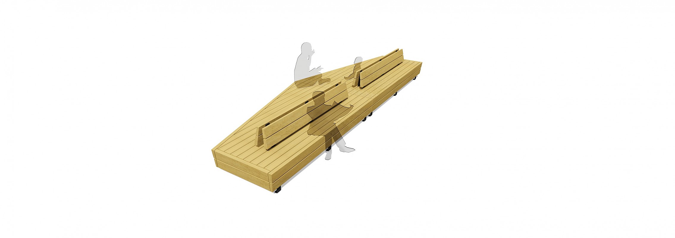 euroform w - urban furniture - park bench wood - seating - modular bench - Isola