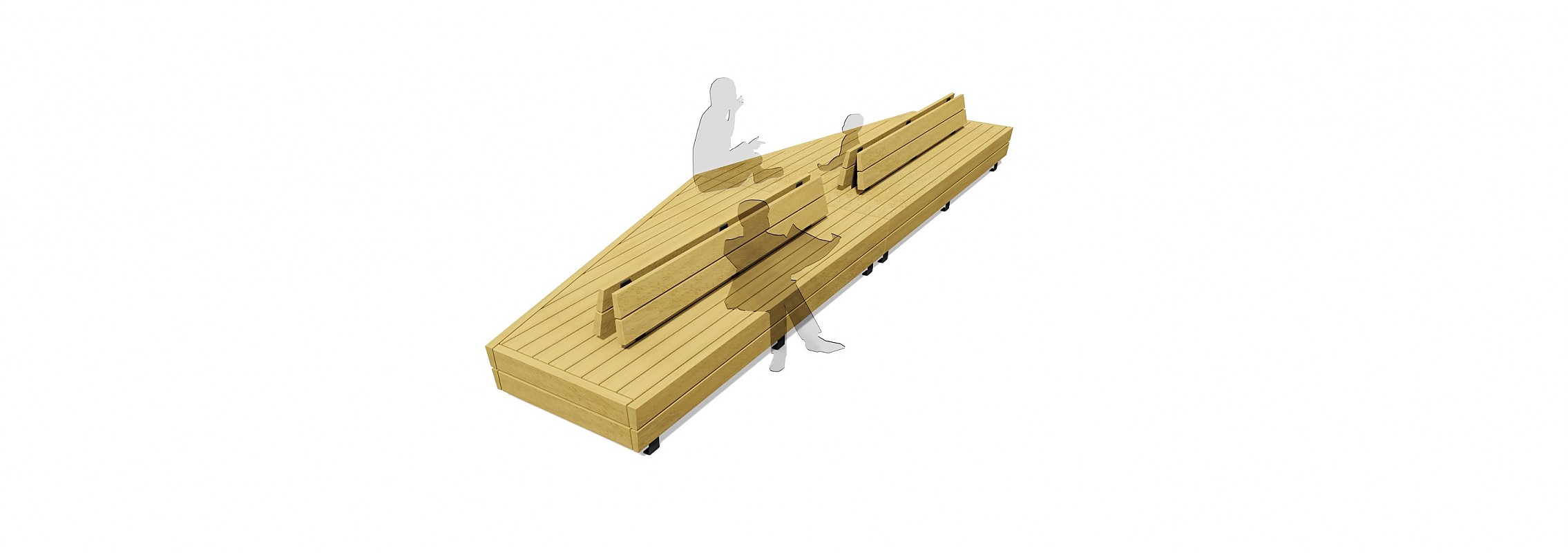 euroform w - Stadtmobiliar - lounger - Sitzbank Holz - modulare Bank - Isola