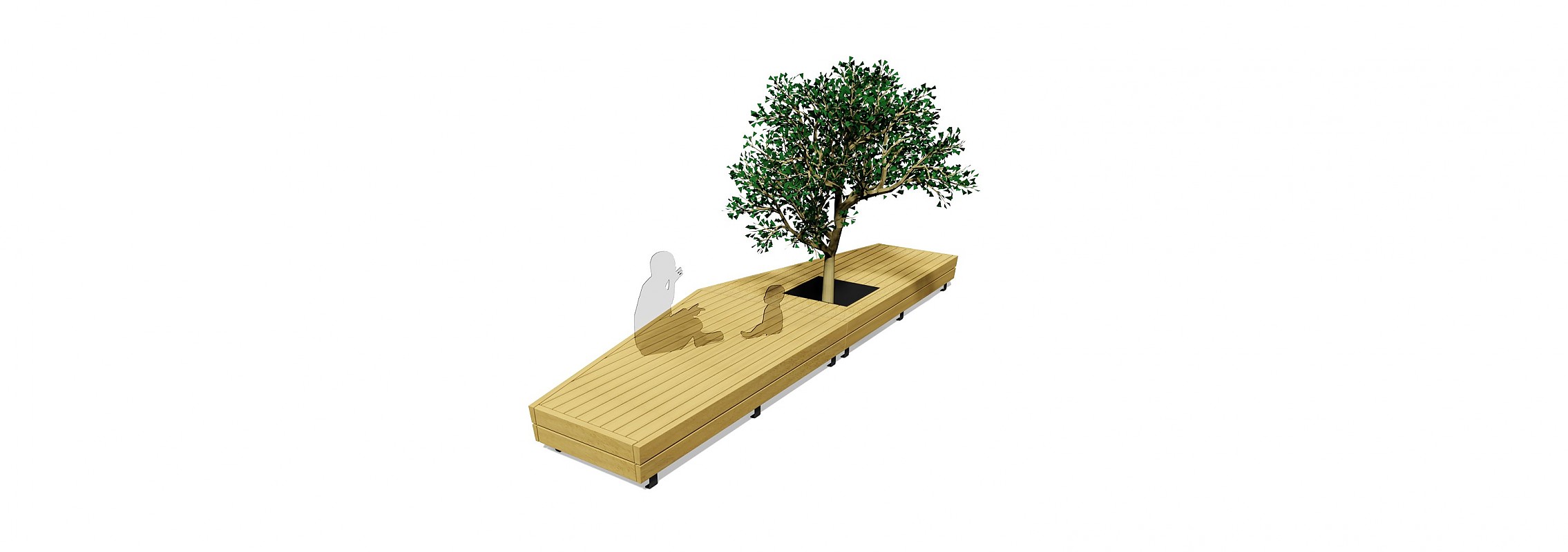 euroform w - Stadtmobiliar - Sitzbank Holz - lounger - modulare Bank - Isola