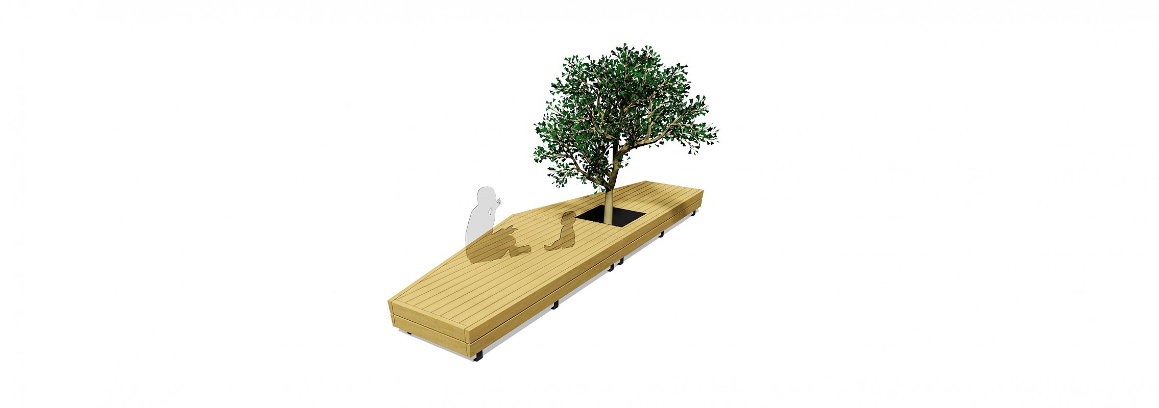 euroform w - urban furniture - park bench wood - seating - modular bench - Isola