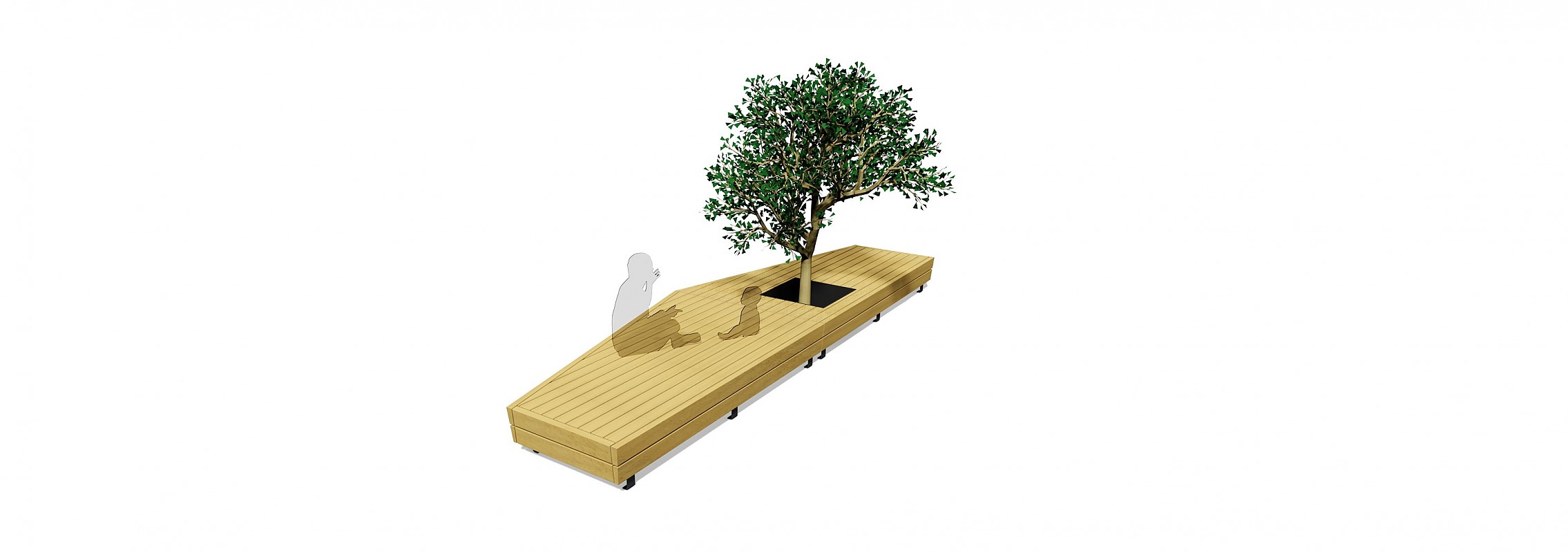 euroform w - urban furniture - park bench wood - seating - modular bench - Isola
