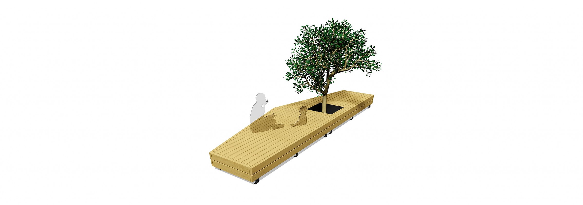 euroform w - Stadtmobiliar - lounger - Sitzbank Holz - modulare Bank - Isola