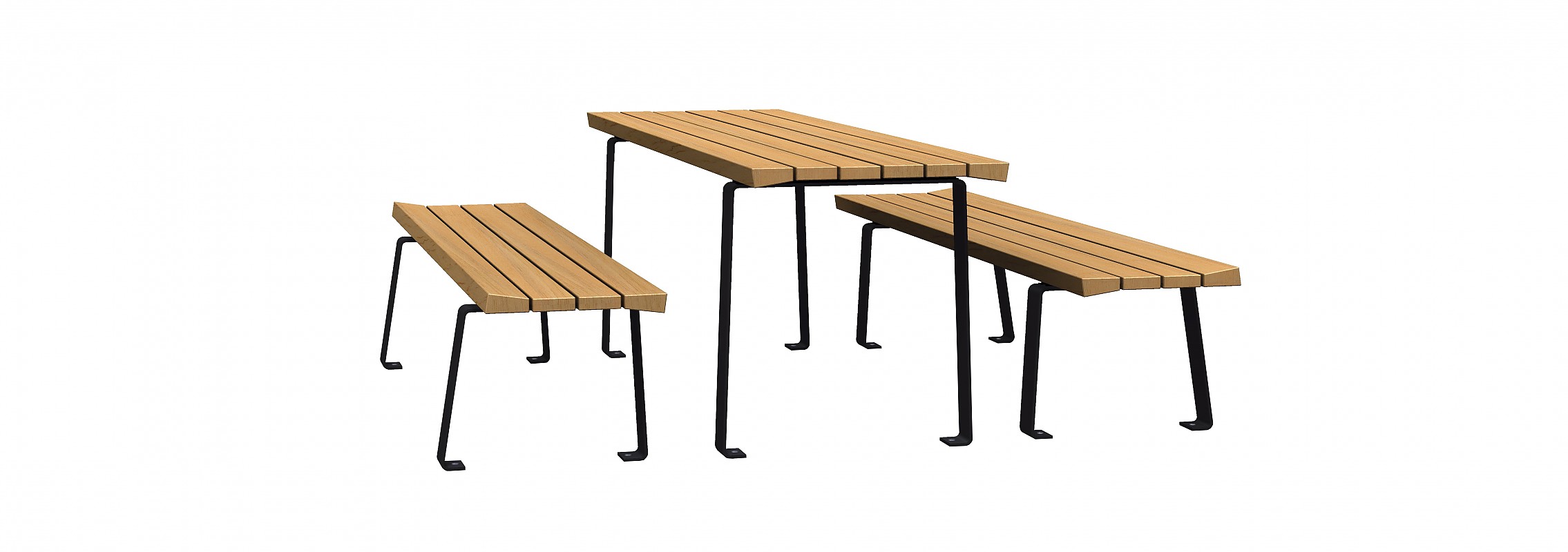 euroform w - urban furniture - pic nic set - table - Zetapicnic - park bench wood