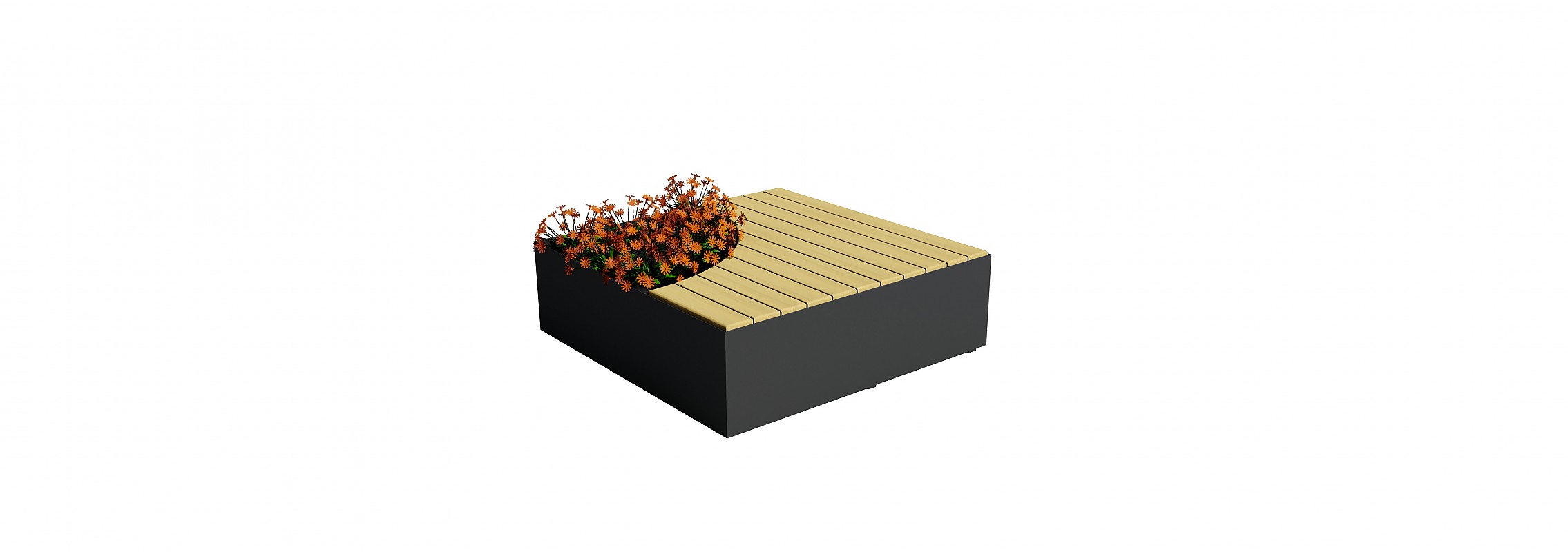 euroform w - urban furniture - park bench wood - big planters - seating - Isola