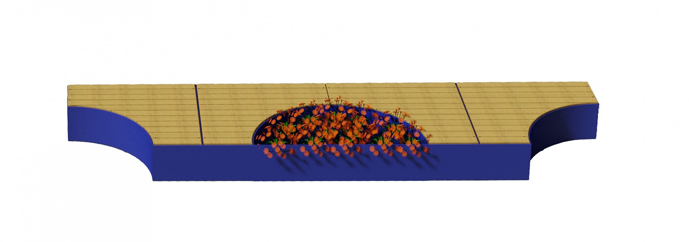 euroform w - urban furniture - park bench wood - big planters - seating - Isola