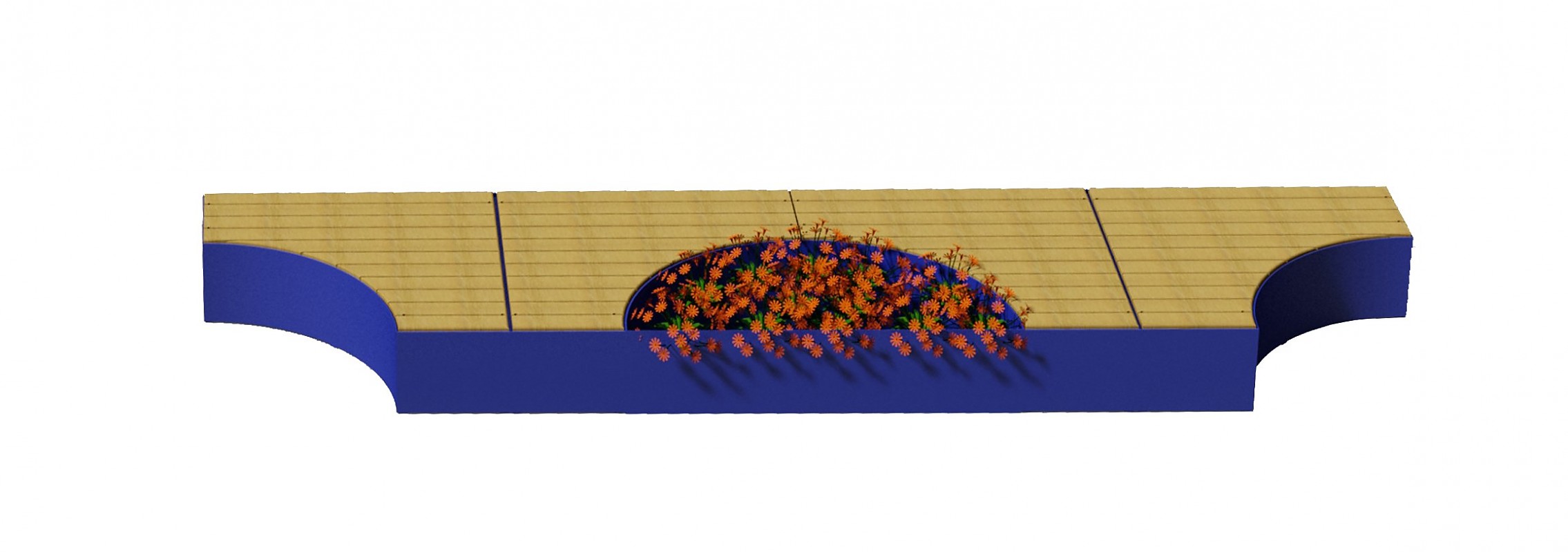 euroform w - Stadtmobiliar - Sitzbank Holz - big planter - Hochbeet - Isola