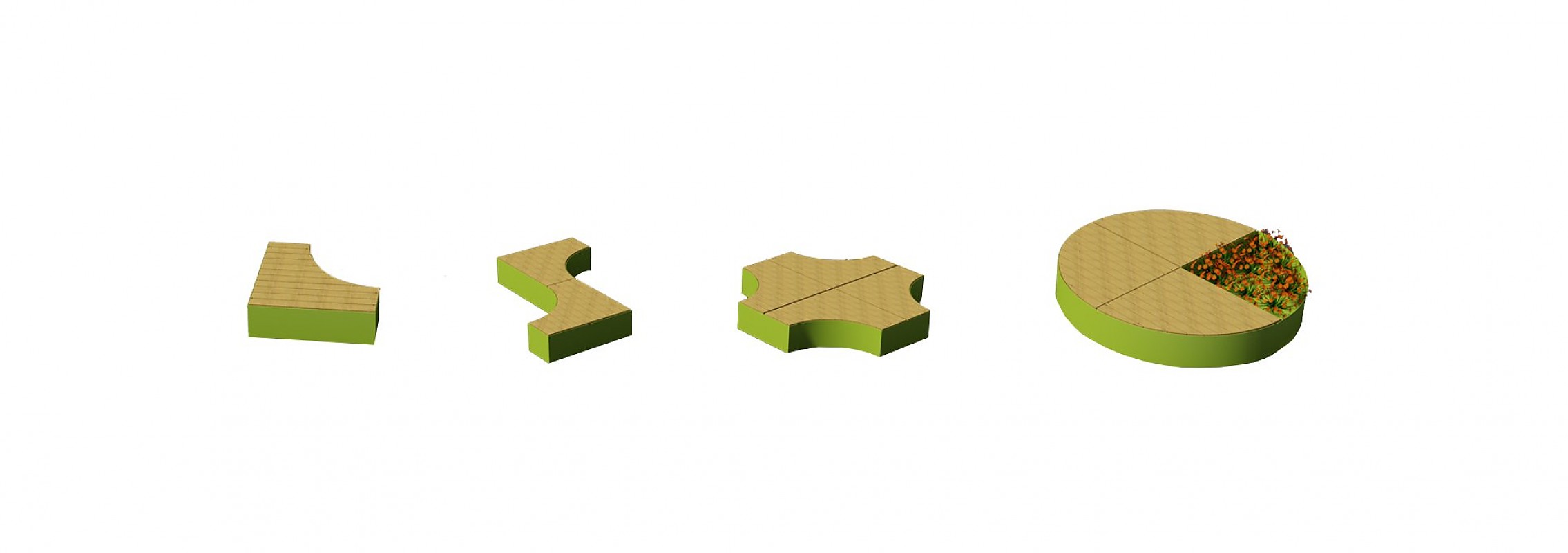 euroform w - Stadtmobiliar - Sitzbank Holz - lounger - modulare Bank - Isola